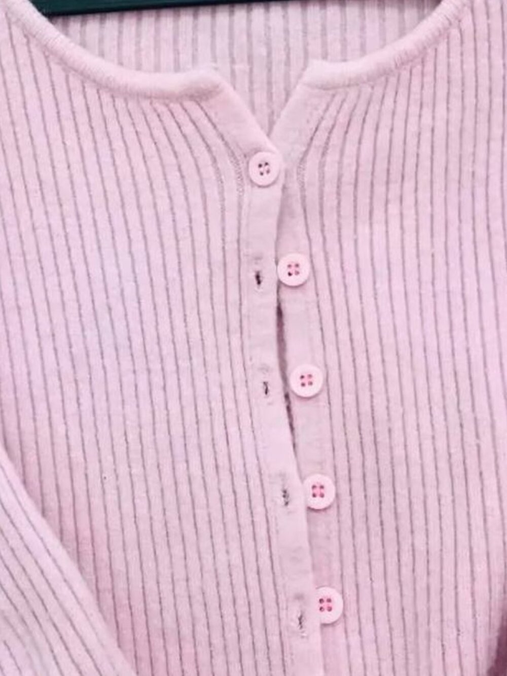 Pink Button Down Cardigan - Picture 2 of 3